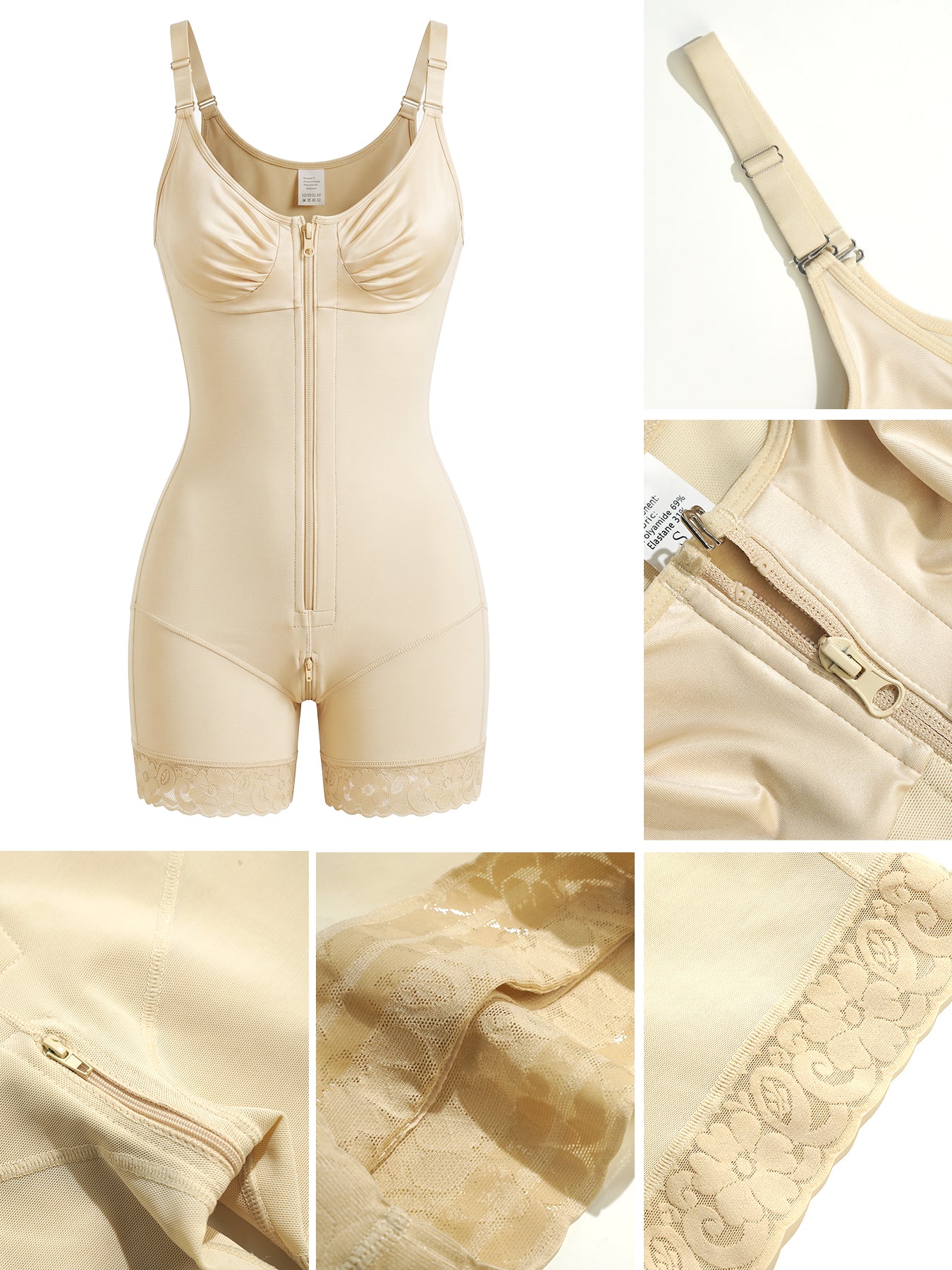 Women's Colombian Faja Shapewear Bodysuit – High Compression Tummy Control & Butt Lift