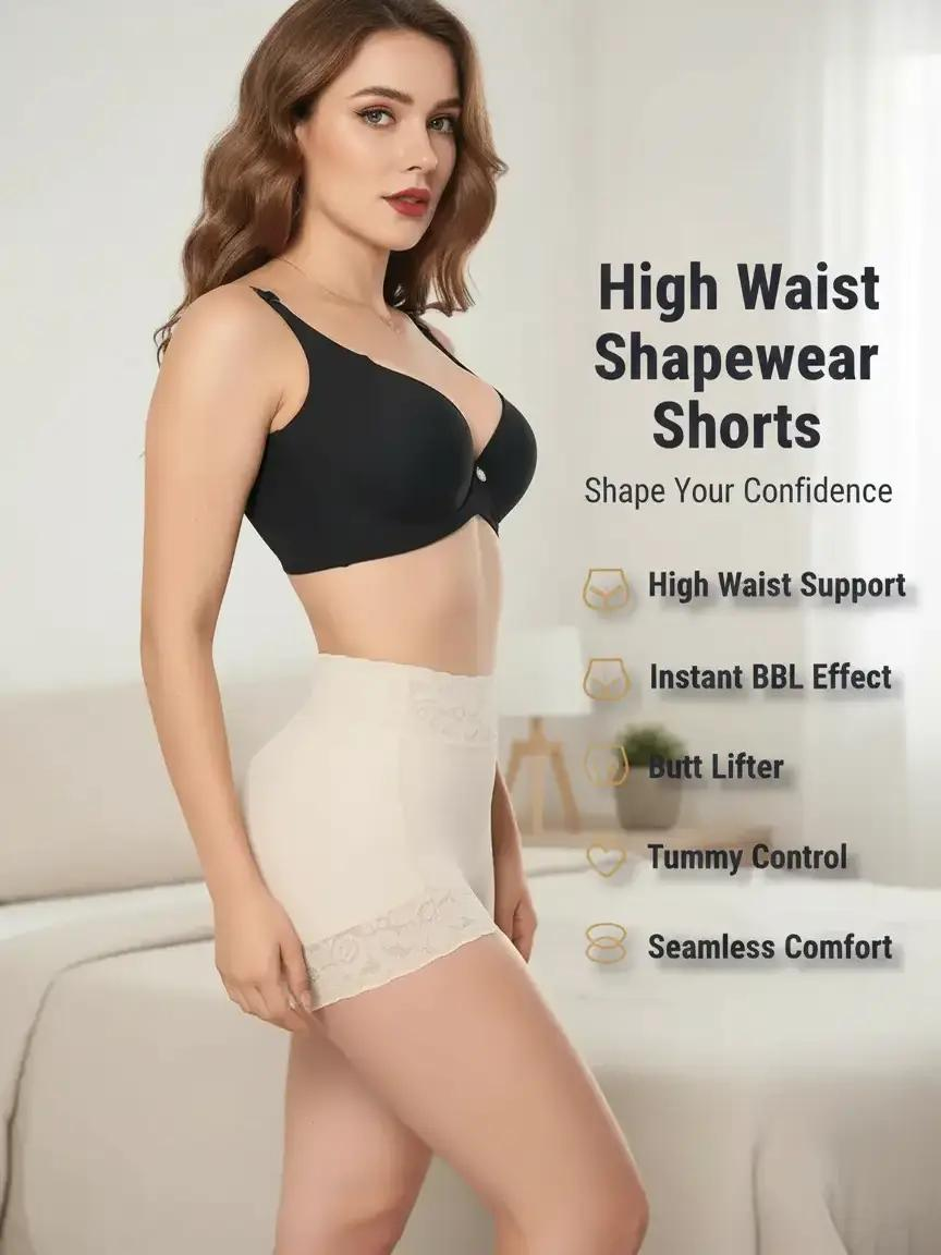 Tonelle Colombian Faja Shapewear Shorts – High Waist Tummy Control & Butt Lift
