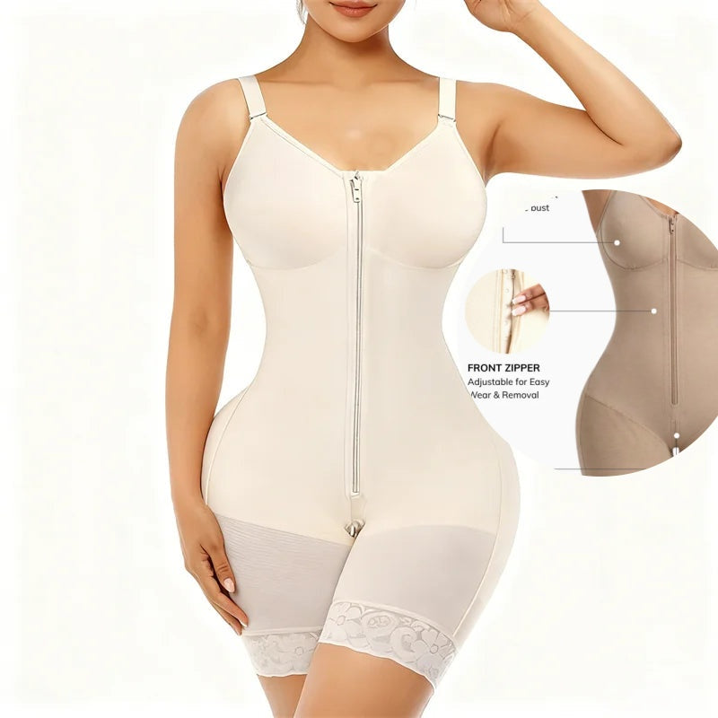 Women's Colombian Faja Shapewear Bodysuit – High Compression Tummy Control & Butt Lift